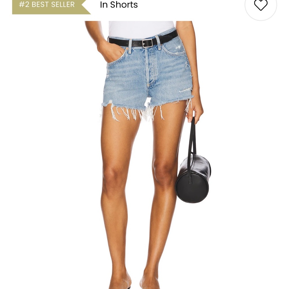 Agolde Blue High-Waisted Jean Shorts